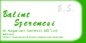 balint szerencsi business card